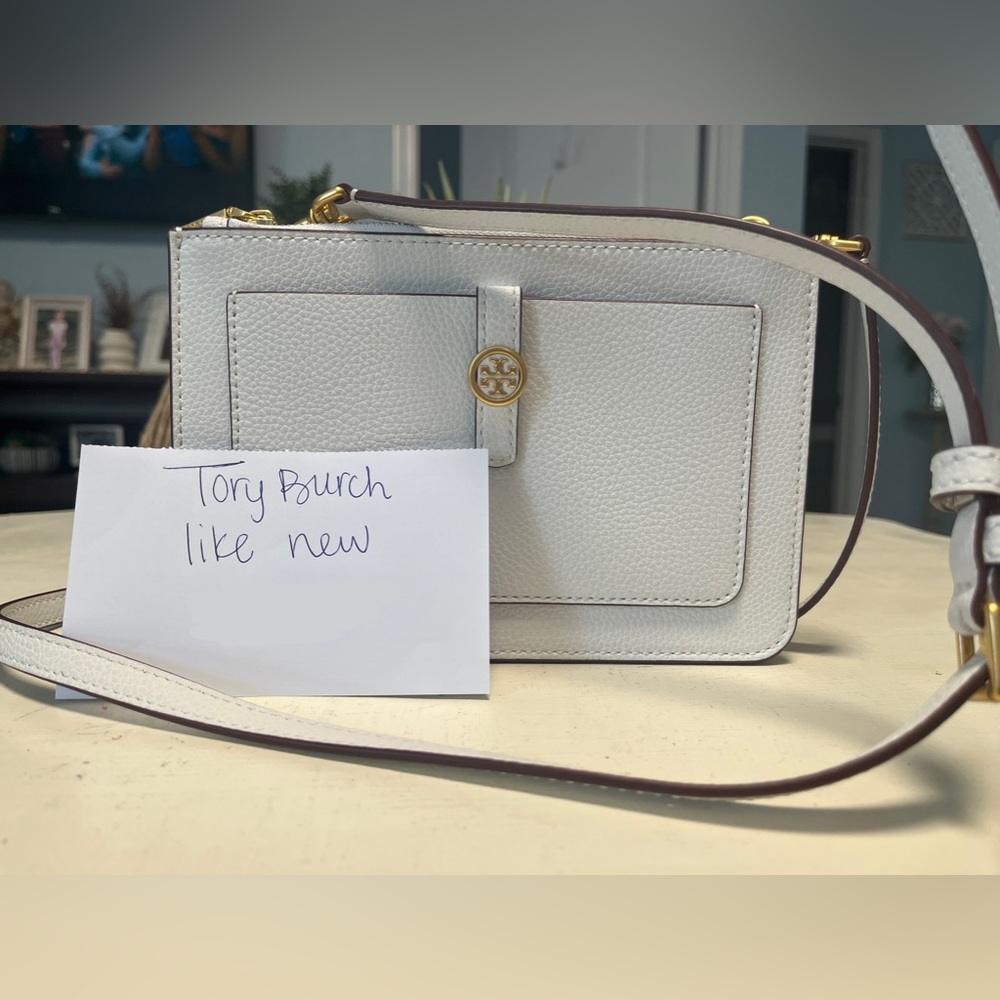 Tory Burch Walker Double-Zip Crossbody in Gardenia